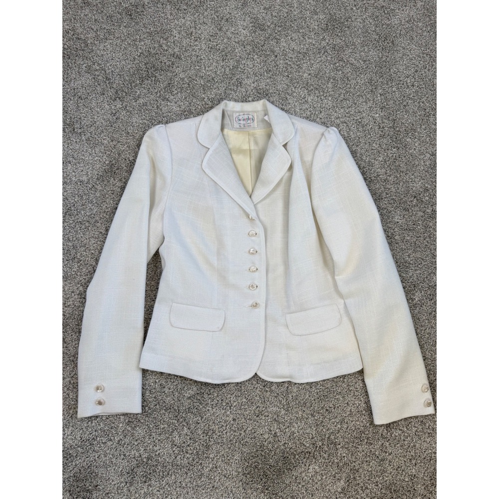 Vintage Swingles by Character Off White Blazer ILGWU Union Made Textured 18x22